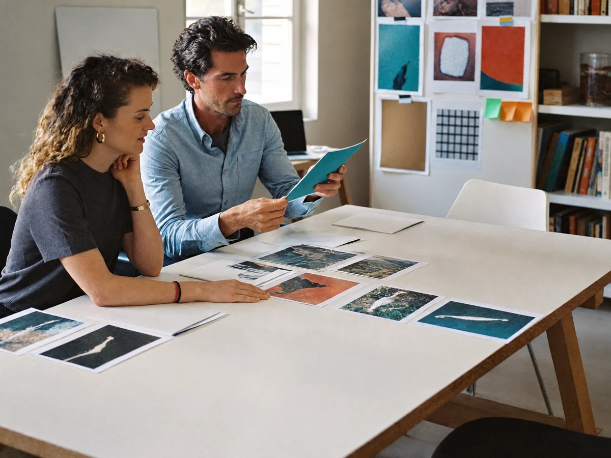 Escena editorial de Marketing y agencias